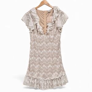 Showpo Lace Floral Ruffle Dress Womens Size L
